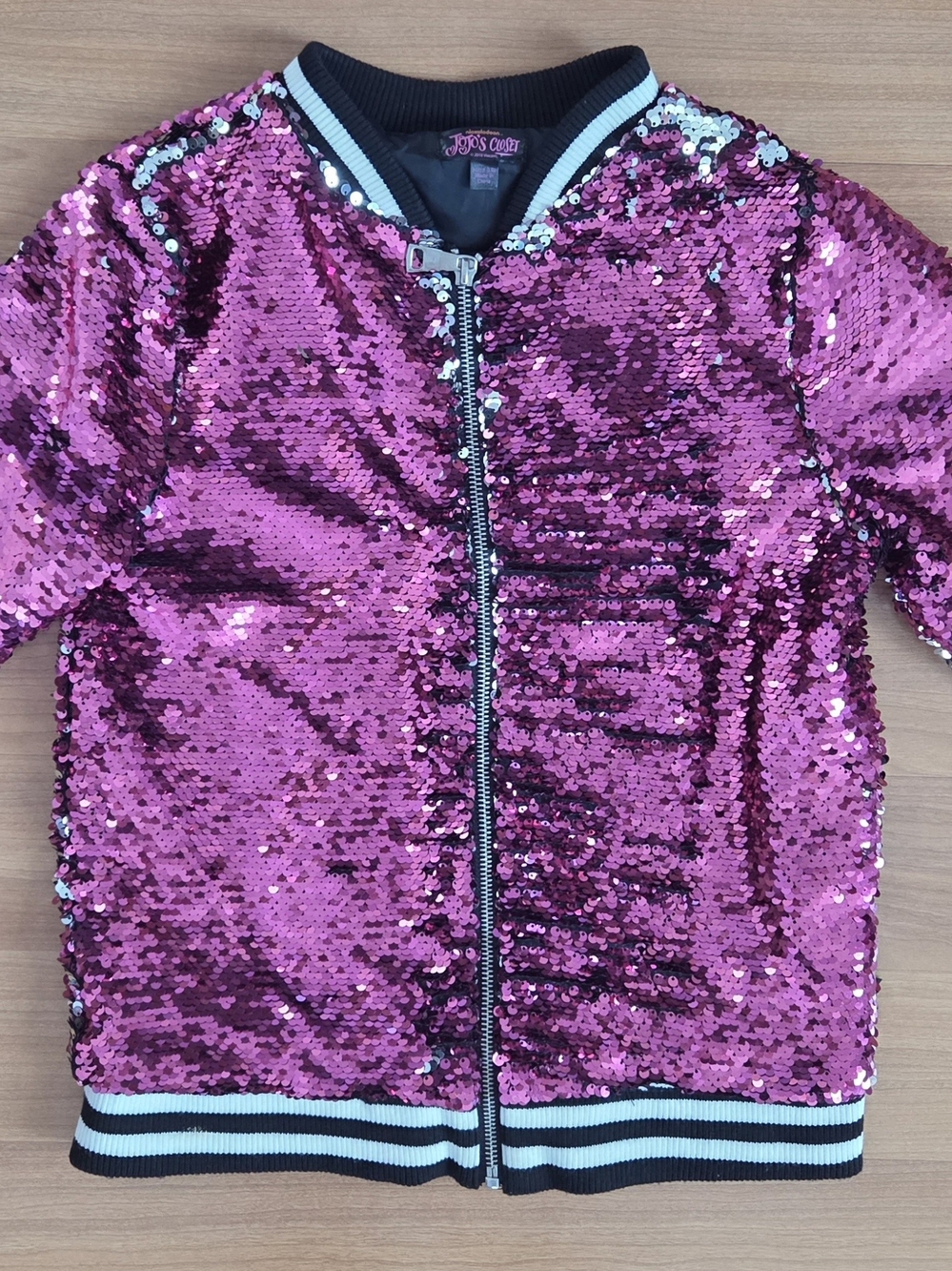 JoJo's Closet of JoJo Siwa, Girls Size 10/12, Flip Sequined Pink & Silver Jacket